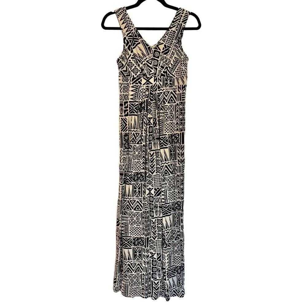 🚨 SALE ‼️ Loft navy printed pleat neck maxi dress